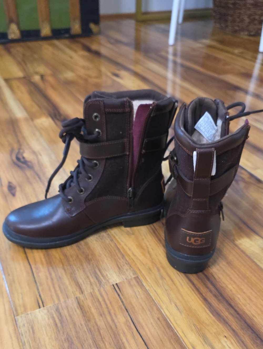 Ugg Kelsey Brown Waterproof Shearling Lined Boots